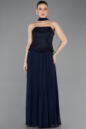 Abendkleid Lang Chiffon Marineblau ABU5715