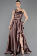 Kupfer Abendkleid Satin Lang ABU4561