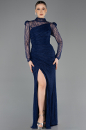 Abendkleid Lang Spitze Marineblau ABU5700