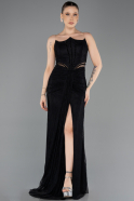 Standesamtkleid Lang Spitze Schwarz ABU5736
