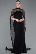 Abendkleid Lang Spitze Schwarz ABU5739