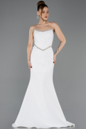 Abendkleid Lang Weiß ABU5747