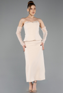 Partykleid Midi Beige ABK2539