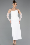 Partykleid Midi Weiß ABK2539