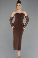 Partykleid Midi Braun ABK2539