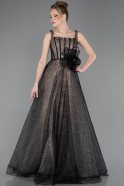 Abendkleid Lang Spitze Schwarz ABU5778