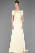 Abendkleid Lang Satin Gelb ABU5792