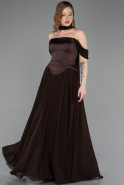 Braun Abendkleid Chiffon Lang ABU5327
