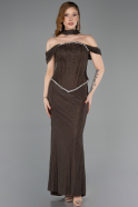 Abendkleid Lang Spitze Braun ABU6038