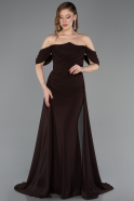 Abschlusskleid Lang Chiffon Braun ABU5826