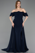 Abschlusskleid Lang Chiffon Marineblau ABU5826