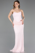 Abendkleid Lang Spitze Puder ABU5817