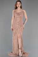 Abendkleid Lang Spitze Kupfer ABU5771