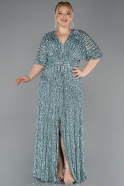 Abendkleid in Übergröße Lang Schuppig Minzgrün ABU5846