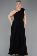 Abendgarderobe in Großen Größen Lang Chiffon Schwarz ABU5873