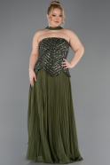 Abendkleid in Übergröße Lang Khaki ABU5856