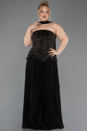 Abendkleid in Übergröße Lang Schwarz ABU5856