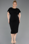 Abendkleid in Übergröße Midi Schwarz ABK2535