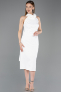 Partykleid Midi Weiß ABK2551