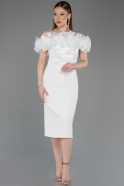Partykleid Midi Weiß ABK2553