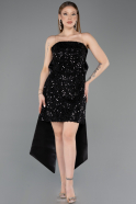 Partykleid Kurz Schuppig Schwarz ABK2556