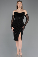 Partykleid Midi Spitze Schwarz ABK2558