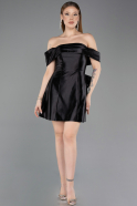 Partykleid Mini Satin Schwarz ABK2562