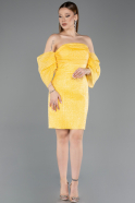 Partykleid Kurz Gelb ABK2563