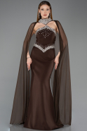 Abendkleid im Meerjungfrau-Stil Lang Braun ABU5866