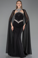 Abendkleid im Meerjungfrau-Stil Lang Schwarz ABU5866
