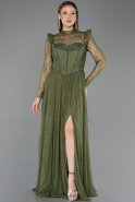 Standesamtkleid Lang Spitze Khaki ABU5887