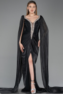 Abendkleid Lang Chiffon Schwarz ABU5868