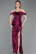 Kirschrot Abendkleid Lang ABU3611