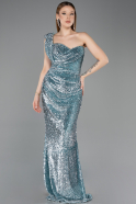 Abendkleid Lang Schuppig Minzgrün ABU5894