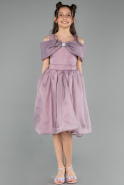 Abendkleid für Kinder Vorne Kurz-Hinten Lang Lavendel ABO108