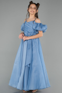 Abendkleid für Kinder Lang Blau ABU5912