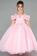 Brautkleid für Kinder Lang Satin Puder ABG176