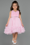 Abendkleid für Kinder Kurz Puder ABK2567