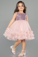 Abendkleid für Kinder Kurz Puder ABK2570