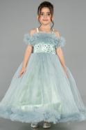 Brautkleid für Kinder Lang Minzgrün ABG178