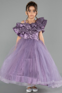 Brautkleid für Kinder Lang Lila ABG180