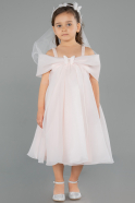 Abendkleid für Kinder Kurz Lachs ABK2295