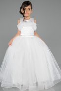 Abendkleid für Kinder Lang Weiß ABU3909