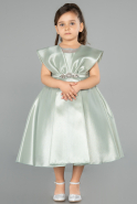 Abendkleid für Kinder Vorne Kurz-Hinten Lang Minzgrün ABO113