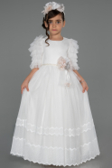 Abendkleid für Kinder Lang Weiß ABU3046