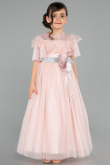 Abendkleid für Kinder Vorne Kurz-Hinten Lang Puder ABO103