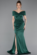 Smaragdgrün Standesamtkleid Satin Lang ABU5785