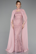 Abendkleid Lang Perlenbesetzt Puder ABU5915