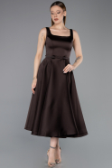 Partykleid Midi Satin Braun ABK2586
