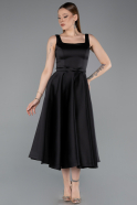 Partykleid Midi Satin Schwarz ABK2586